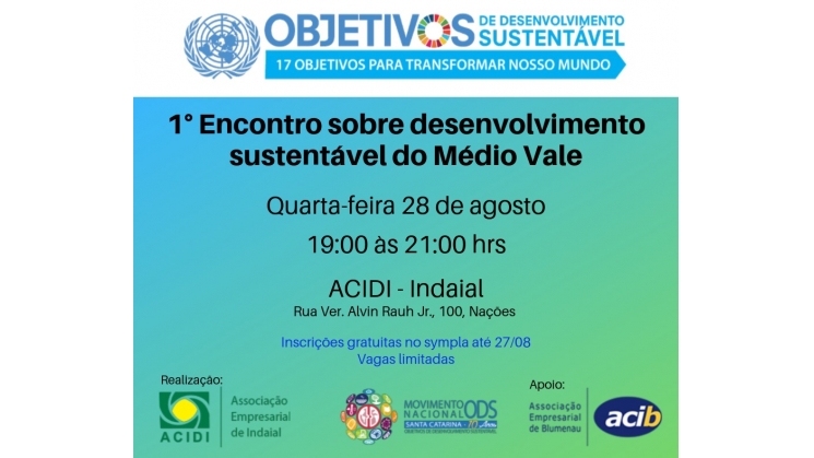 ACIDI de Indaial receberá especialistas nos Objetivos do Desenvolvimento Sustentável
