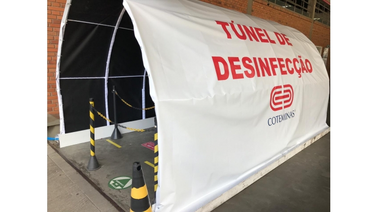 Coteminas instala túnel de descontaminação para aumentar a segurança dos colaboradores
